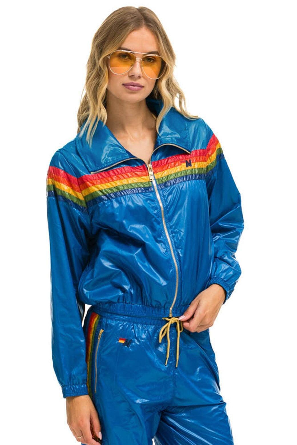 5 STRIPE WINDBREAKER -  SNORKEL BLUE Female Product Image