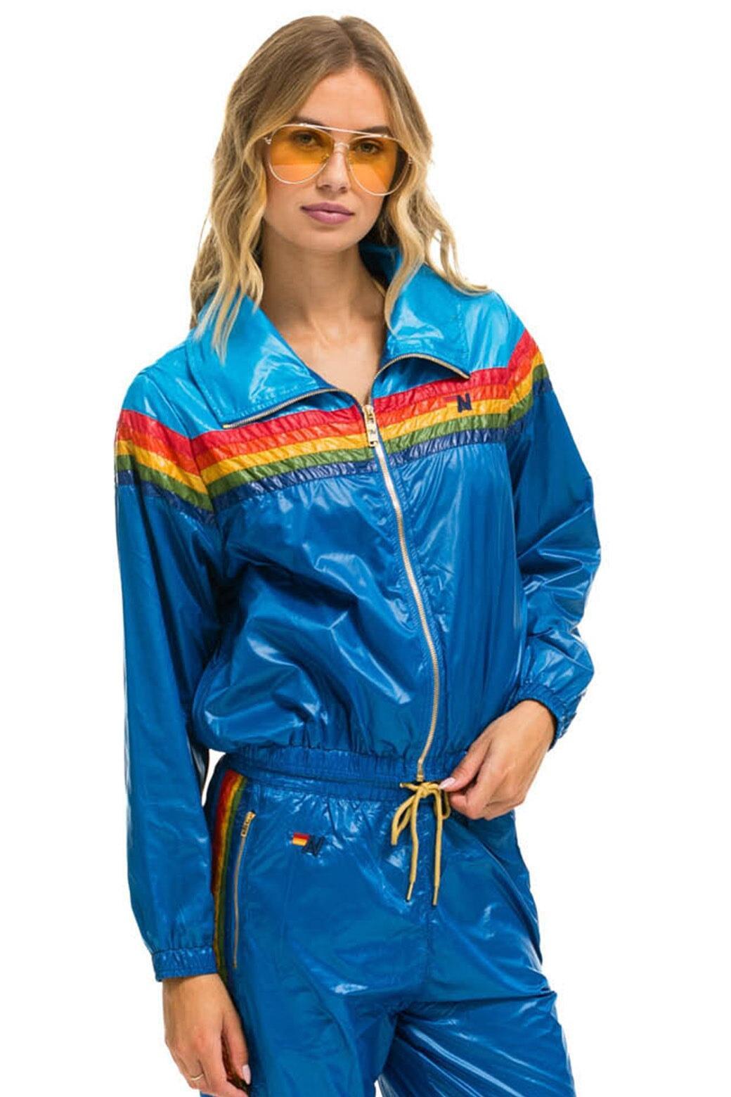 5 STRIPE WINDBREAKER - DRESDEN // SNORKEL BLUE GLOSSY Female Product Image