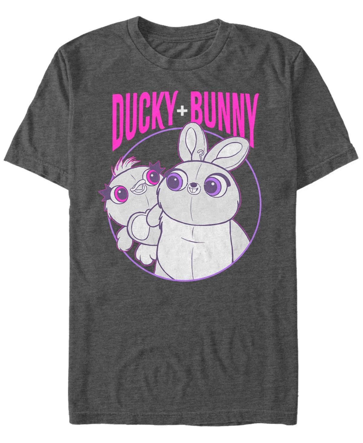 Disney Pixar Mens Toy Story 4 Ducky and Bunny Heavy Metal Buds Short Sleeve T-Shirt Product Image