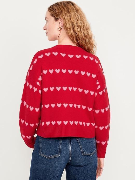 SoSoft Valentine Print Cardigan Sweater Product Image