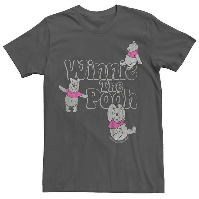 Disneys Winnie The Pooh Mens Many Poses Graphic Tee Grey Product Image