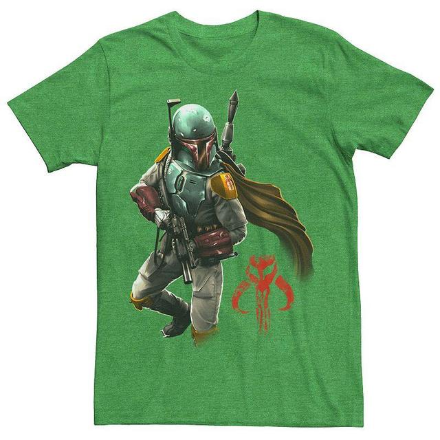 Mens Star Wars Boba Fett Grunge Profile Tee Royal Grey Product Image