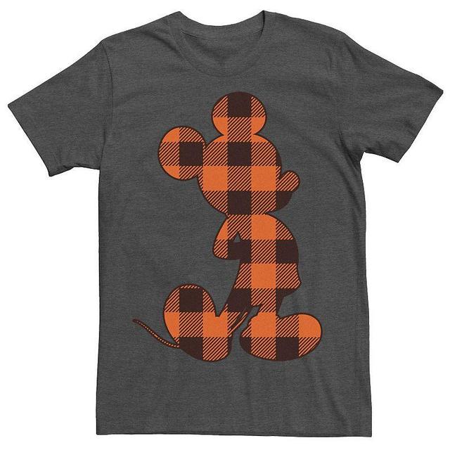 Disneys Mickey Mouse Plaid Build-Up Fill Mens Tee Grey Heather Product Image