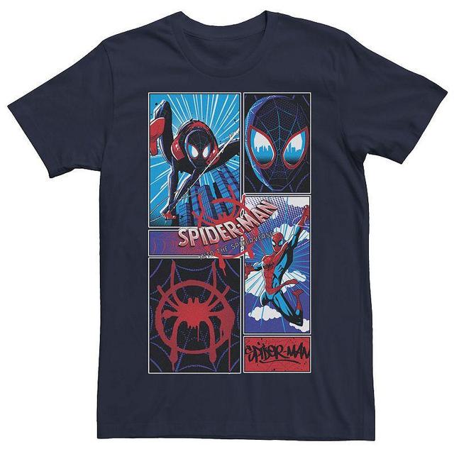 Mens Marvel Spider-Man Spiderverse Miles & Peter Graphic Fleece Pullover Graphic Tee Blue Product Image