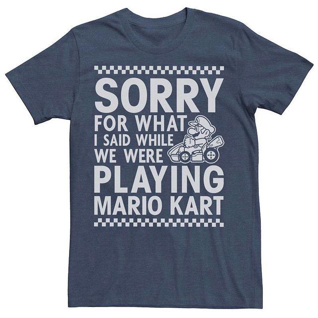 Mens Nintendo Mario Kart Sorry For What I Said Tee Blue Product Image