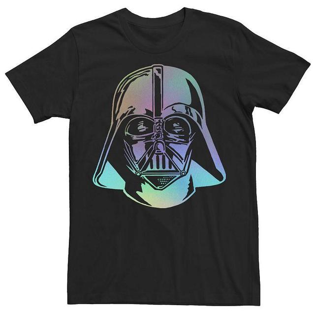 Mens Star Wars Darth Vader Big Face Neon Rainbow Helmet Tee Product Image