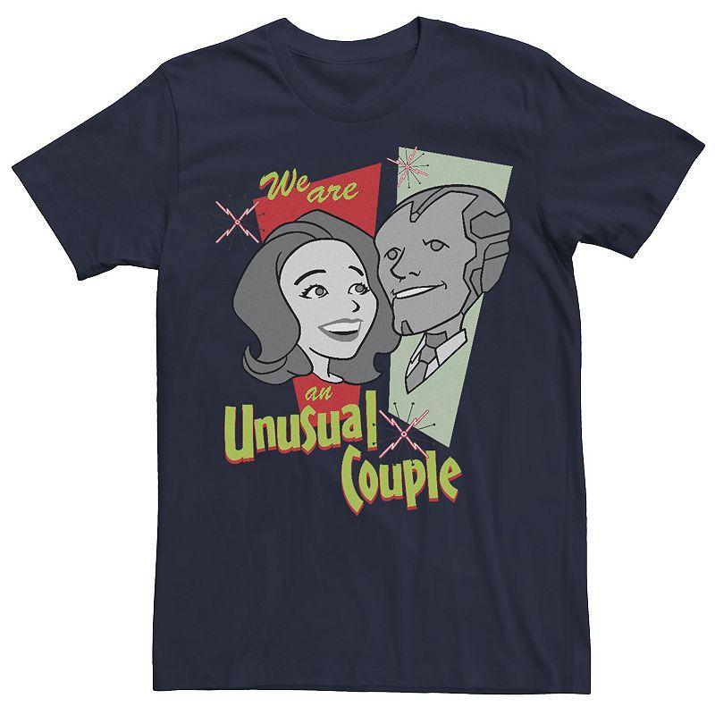 Mens Marvel WandaVision Panel Characters Unusual Couple Tee Blue Product Image