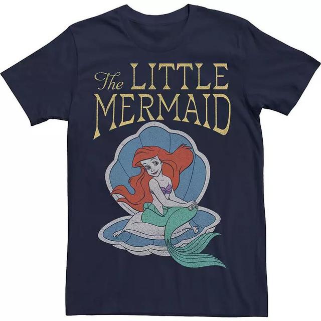 Mens Disney The Little Mermaid Ariel Shell Portrait Tee Blue Product Image