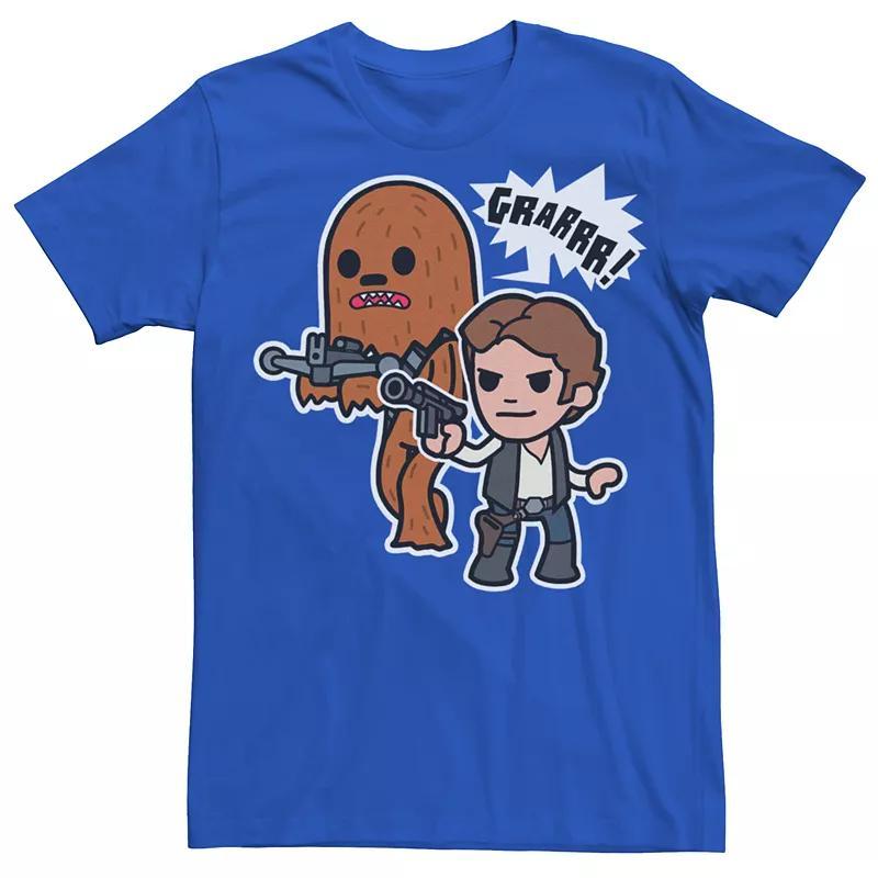 Mens Star Wars Cartoon Chewie And Han Solo Tee Product Image