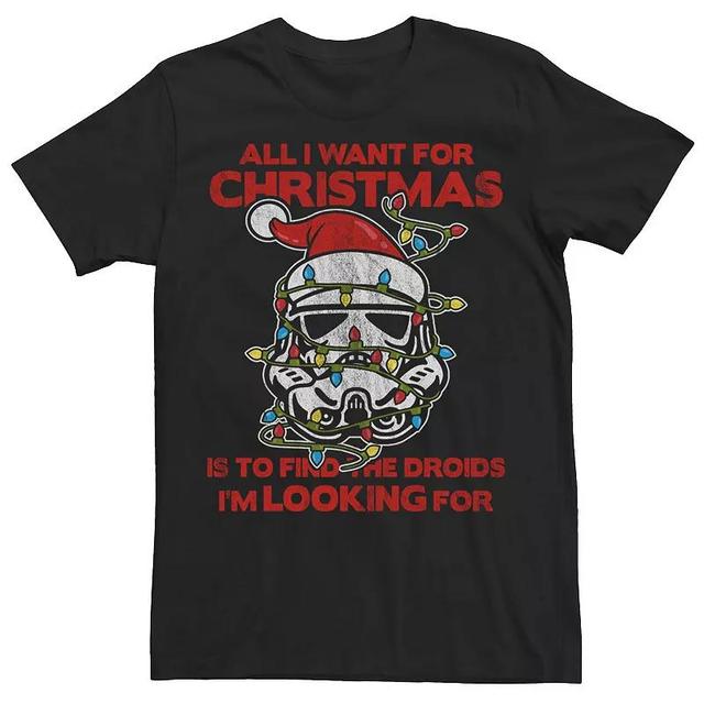 Mens Star Wars Christmas Stormtrooper Wants Droids Tee Product Image