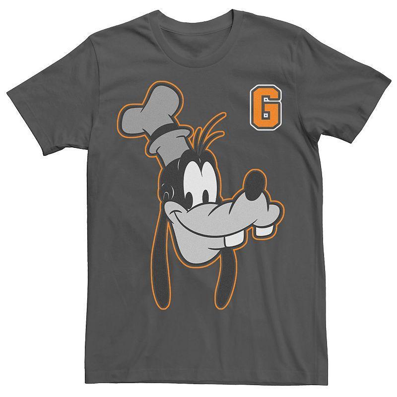 Disneys Goofy Varsity Letter Face Portrait Mens Tee Grey Product Image