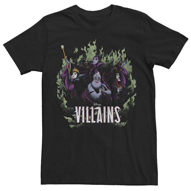 Mens Disney Villains Green Flame Group Shot Tee Blue Product Image