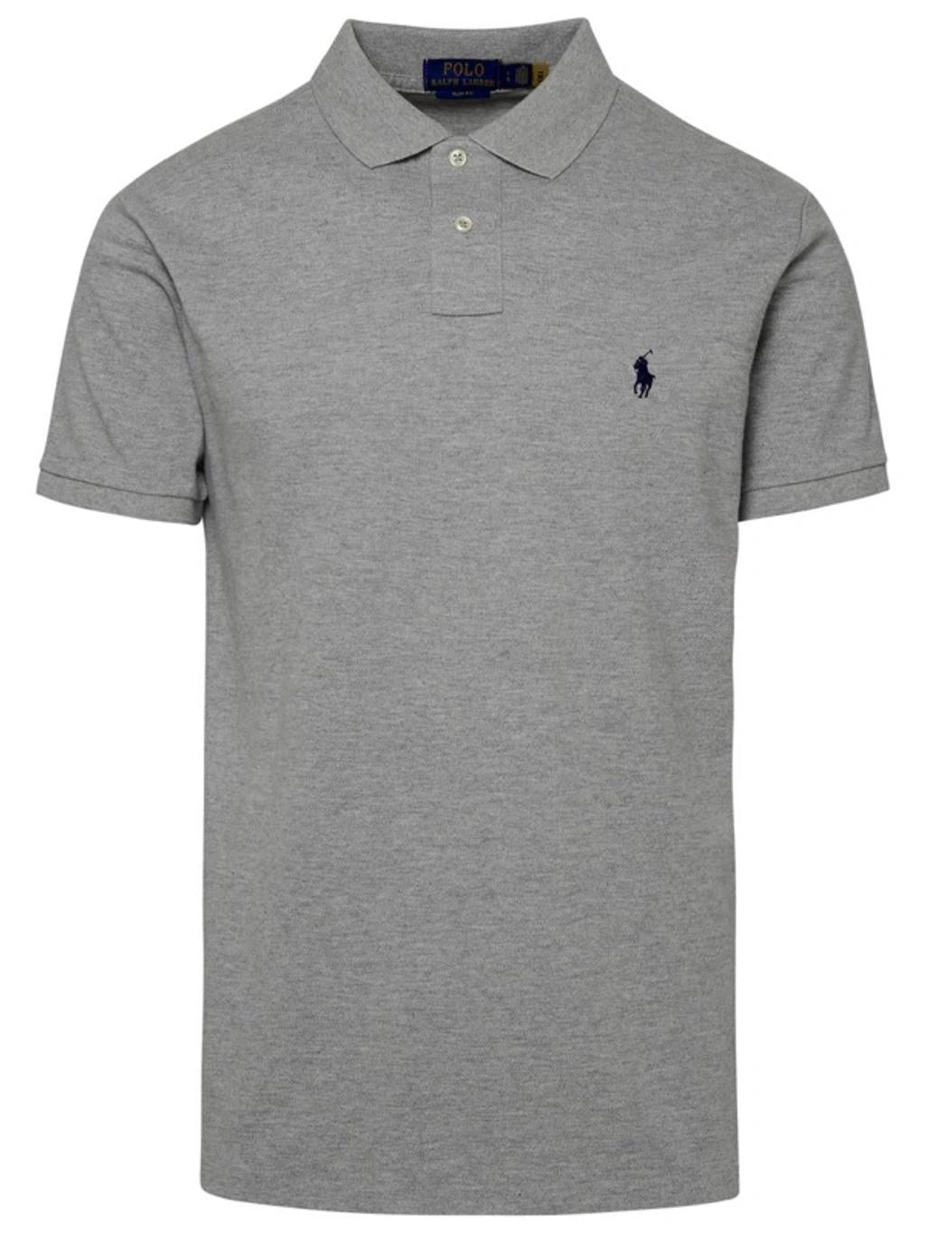 Logo Polo Shirt In Grey Product Image