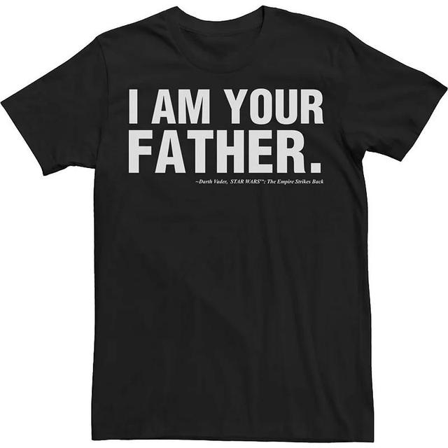 Big & Tall Star Wars Fathers Day I Am Your Father Text Movie Quote Tee, Mens Product Image