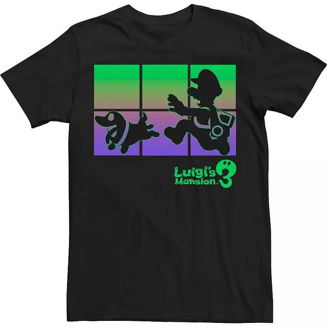 Big & Tall Luigis Mansion 3 Luigi And Polterpup Silhouette Tee, Mens Product Image