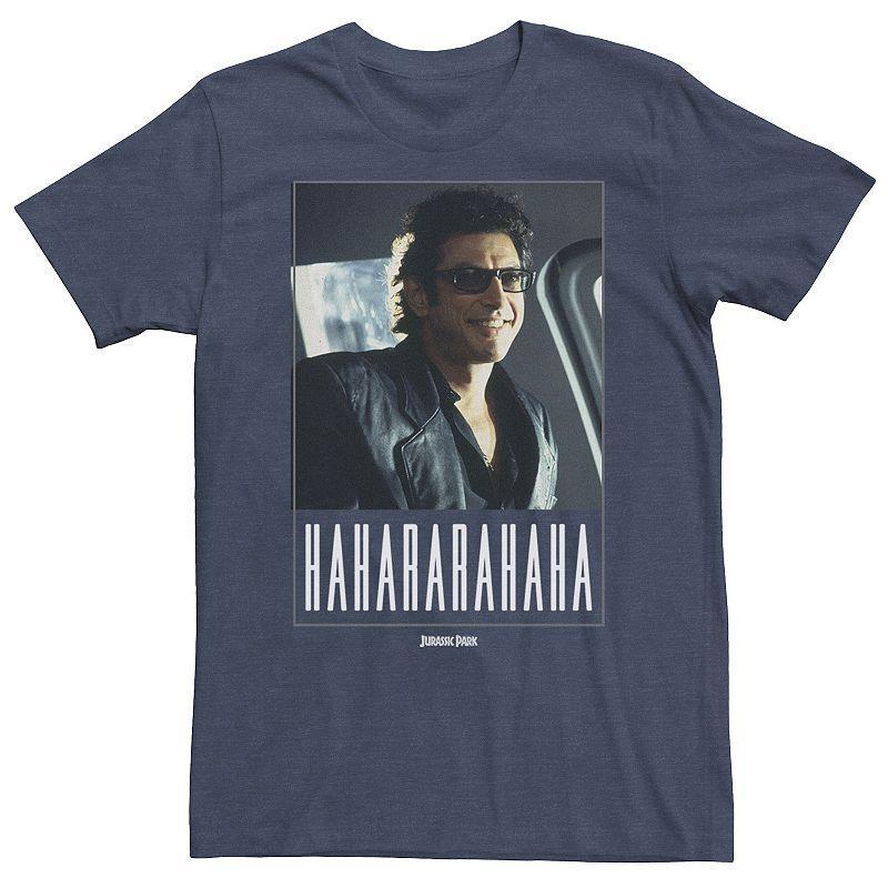 Big & Tall Jurassic Park Ian Malcolm Hahararahaha Tee, Mens Navy Grey Product Image