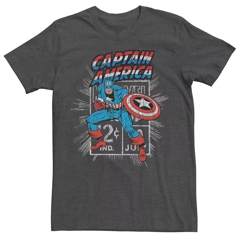 Marvel Mens Comic Collection Retro Captain America Stamp Short Sleeve T-Shirt Product Image