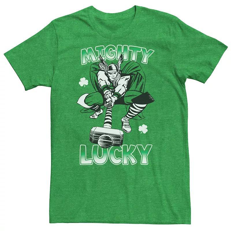 Mens Marvel Mighty Lucky St. Patricks Day Tee Kelly Grey Product Image