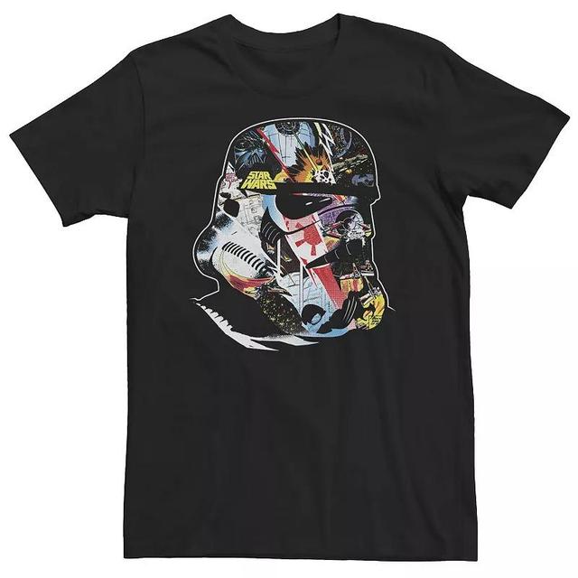 Big & Tall Star Wars Stormtrooper Comic Collage Helmet Tee, Mens Product Image