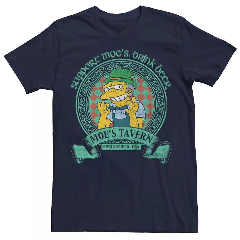 Mens The Simpsons Moes Tavern Vintage Tee Blue Product Image