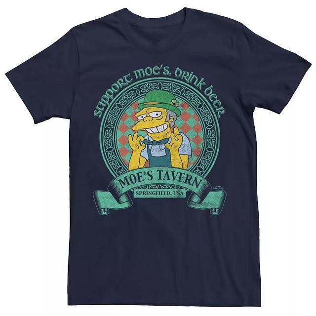 Mens The Simpsons Moes Tavern Vintage Tee Blue Product Image