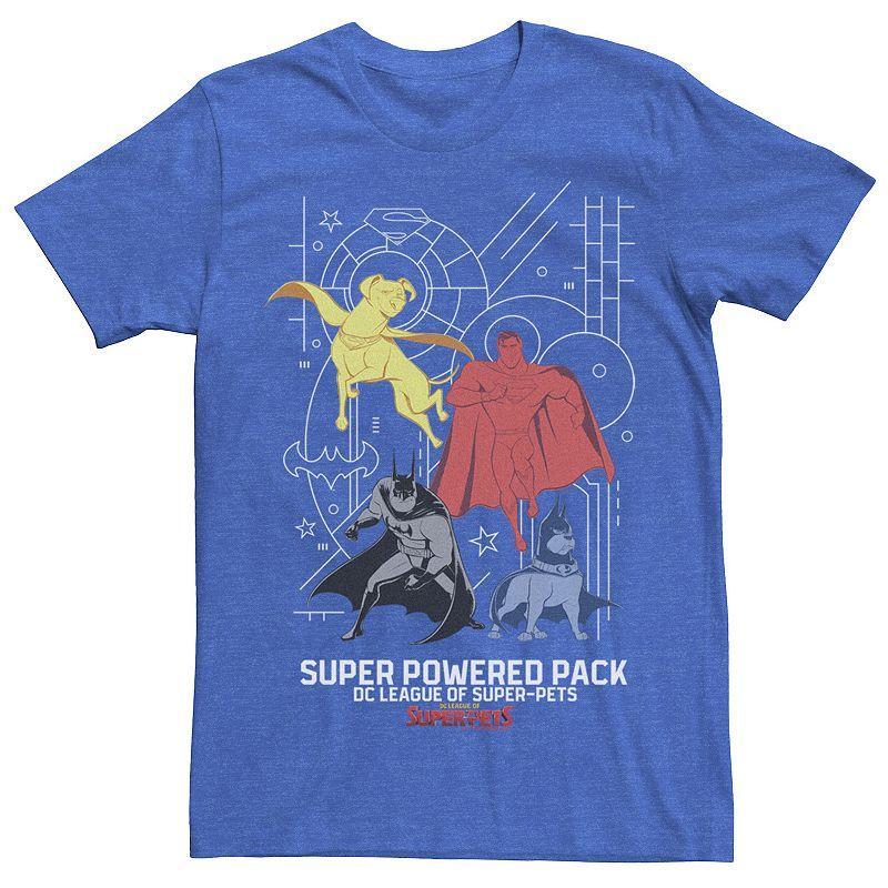 Mens DC Super Pets Superman Krypto Batman Ace Tee Royal Grey Product Image