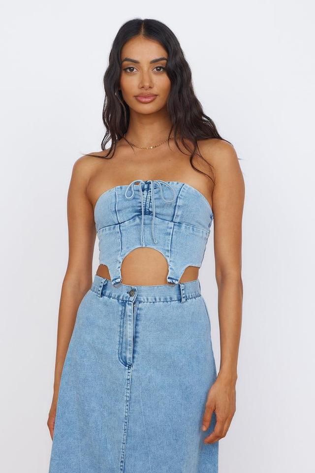 Starlit Symphony Crop Top Denim Product Image