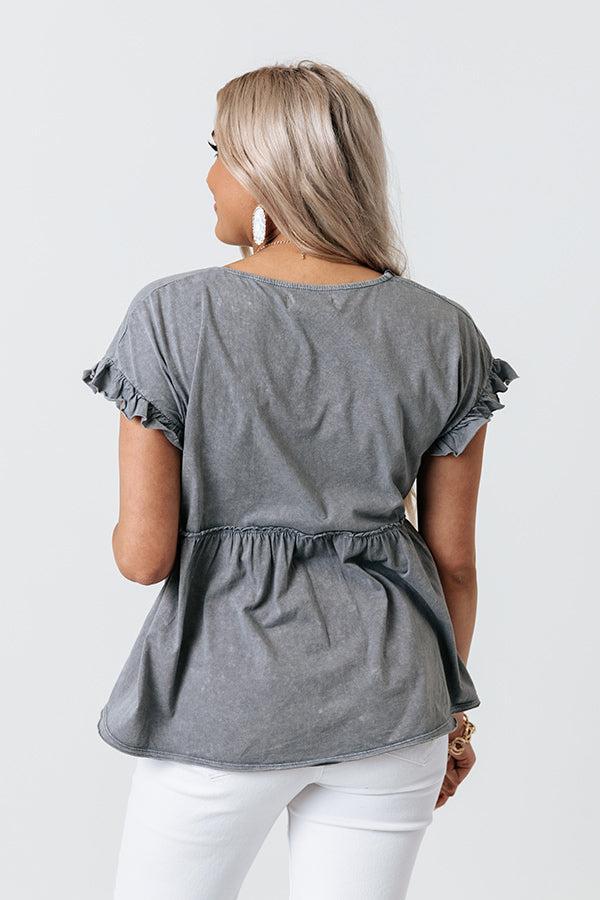 All You Ever Wanted Babydoll Top In Slate Product Image