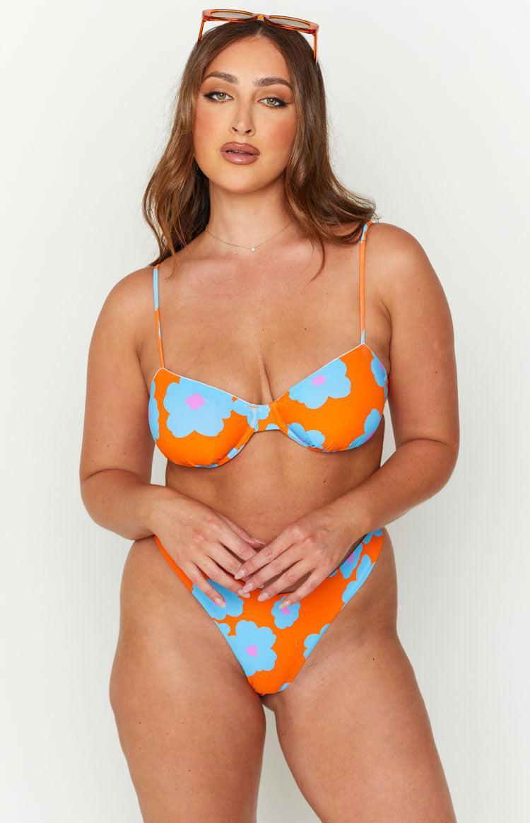 9.0 Swim Luella Orange Floral Bikini Bottoms Product Image