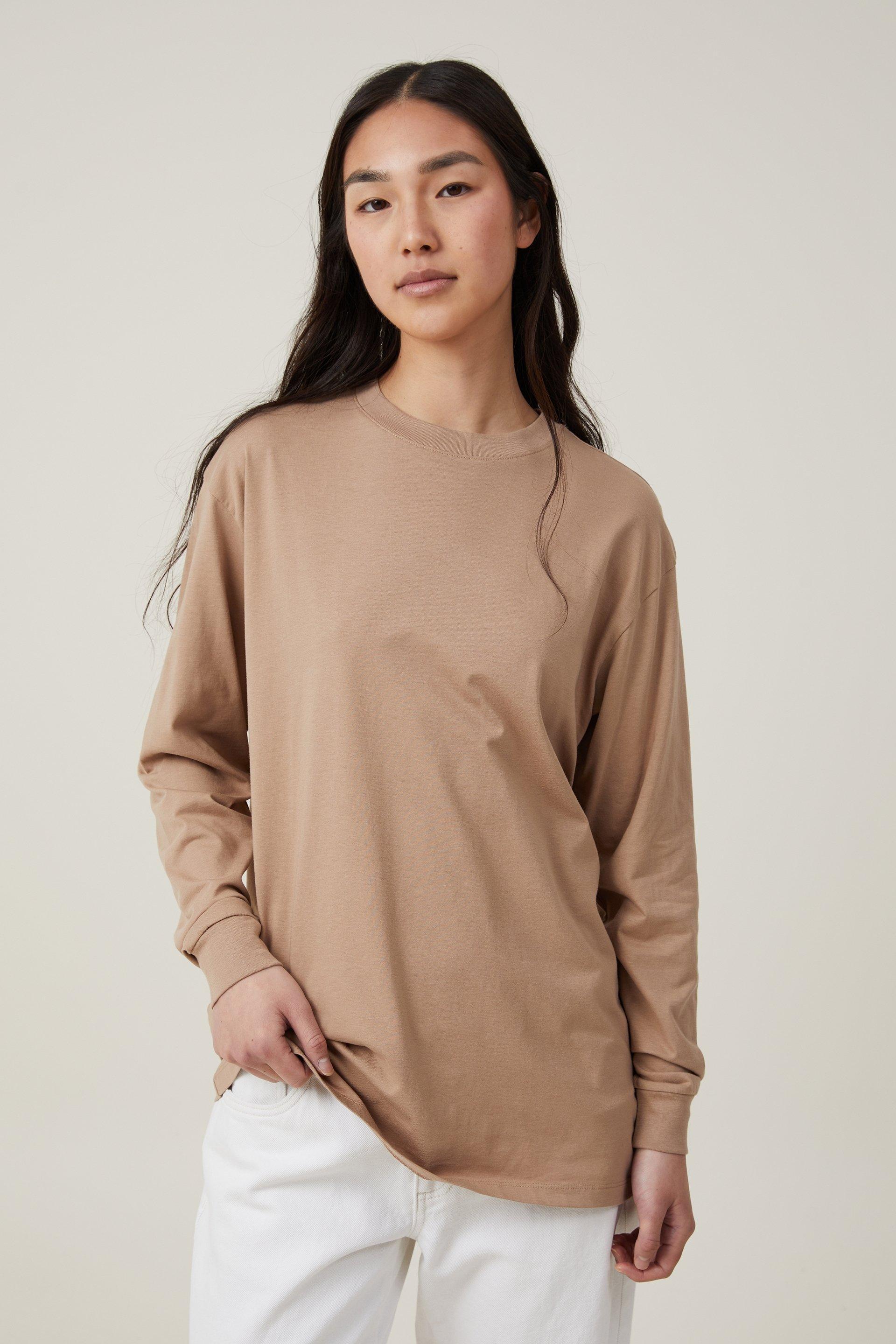 Cotton On Women - Brody Oversized Long Sleeve Top - Light mocha product image