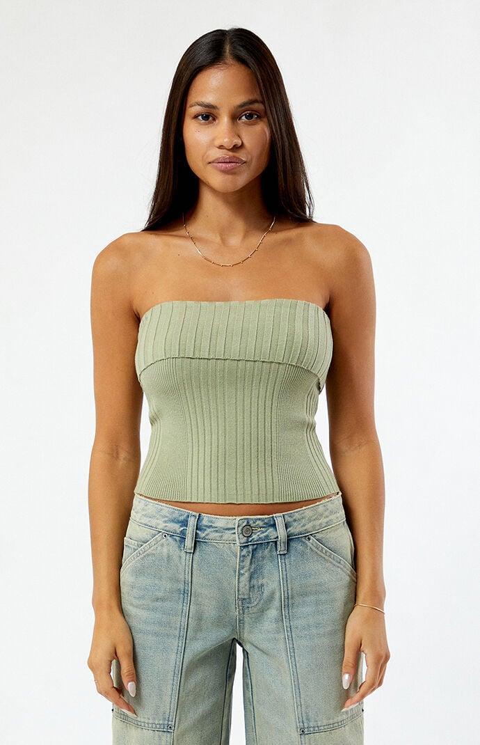 Women's Florence Fold-Over Sweater Tube Top Product Image