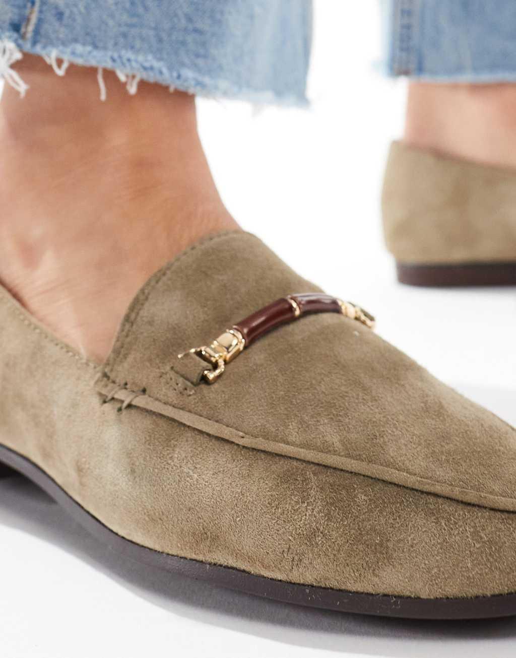 ALDO Francine loafers in olive suede Product Image