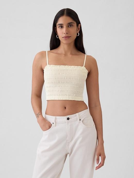 Ultra-Cropped Smocked Tank Top Product Image