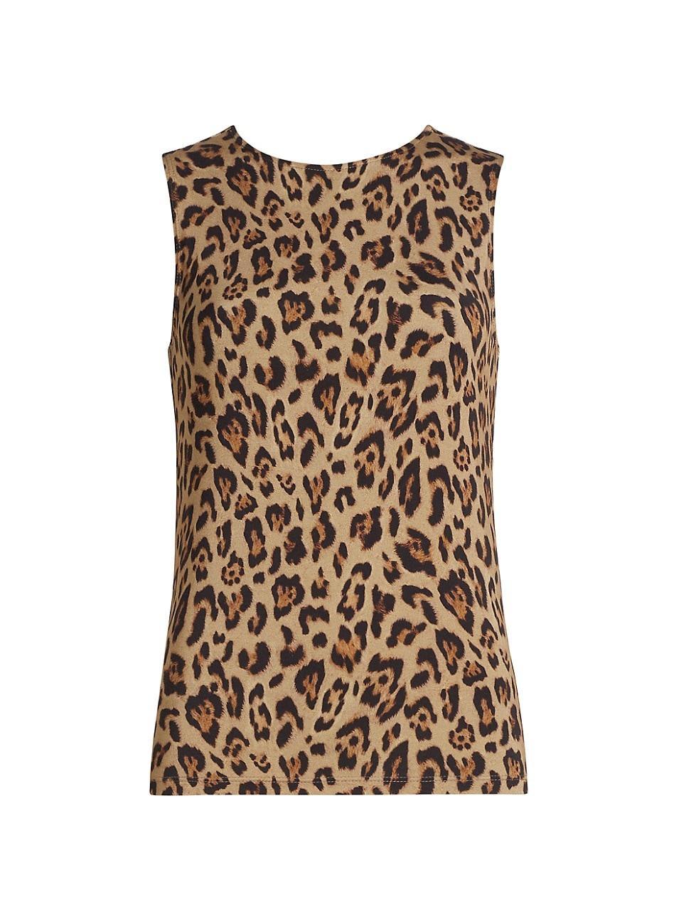 Womens Shelly Leopard-Print Tank Top Product Image