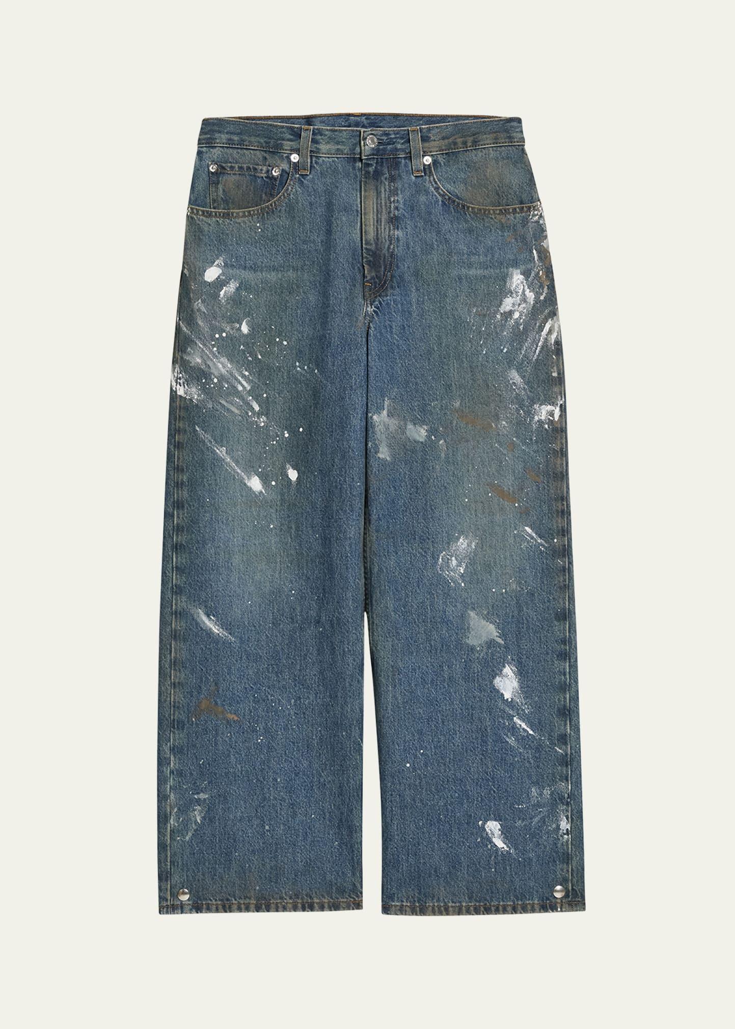 Mens Adjustable Paint-Splatter Jeans Product Image