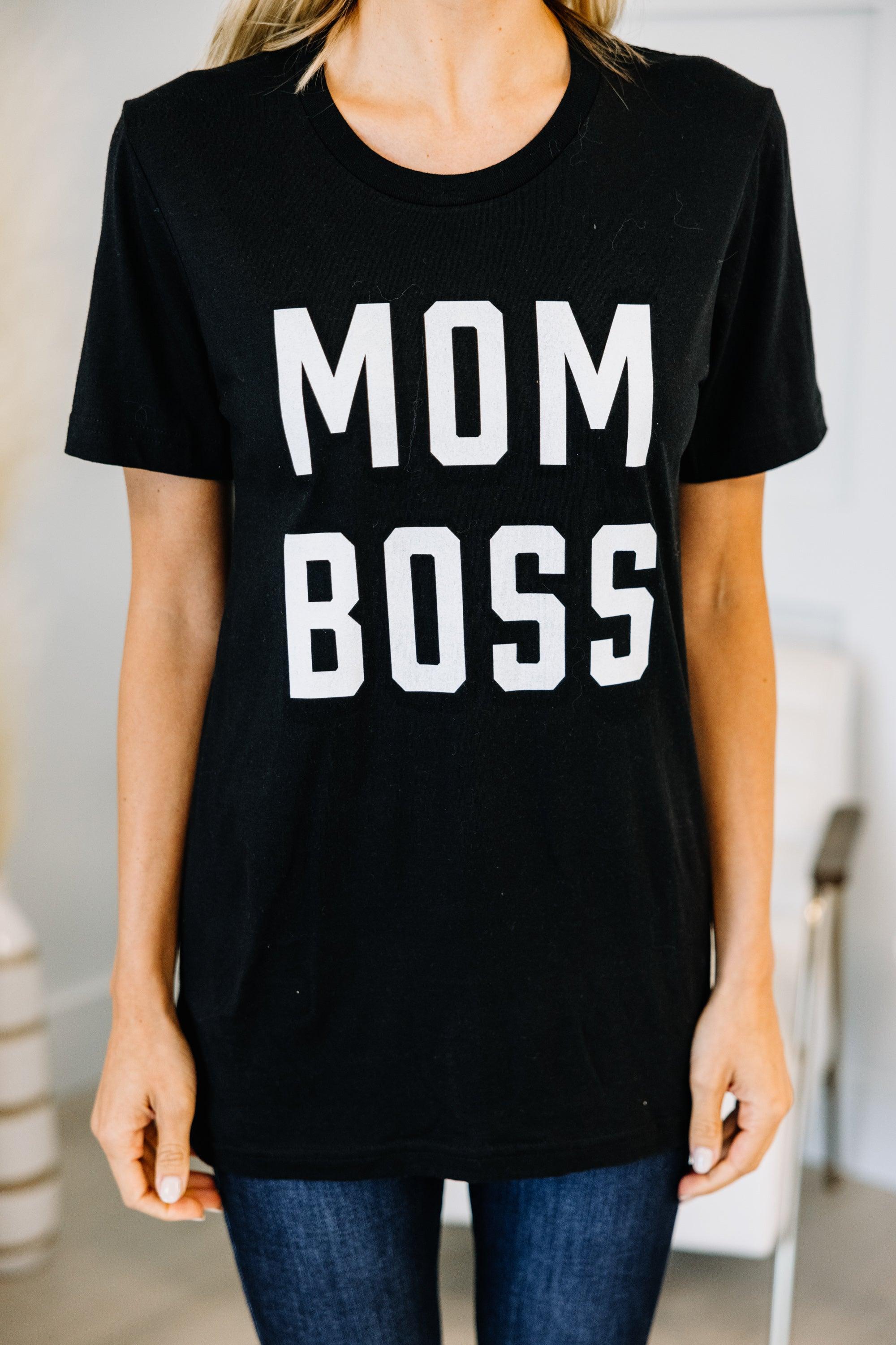 Mom Boss Black Graphic Tee Female Product Image