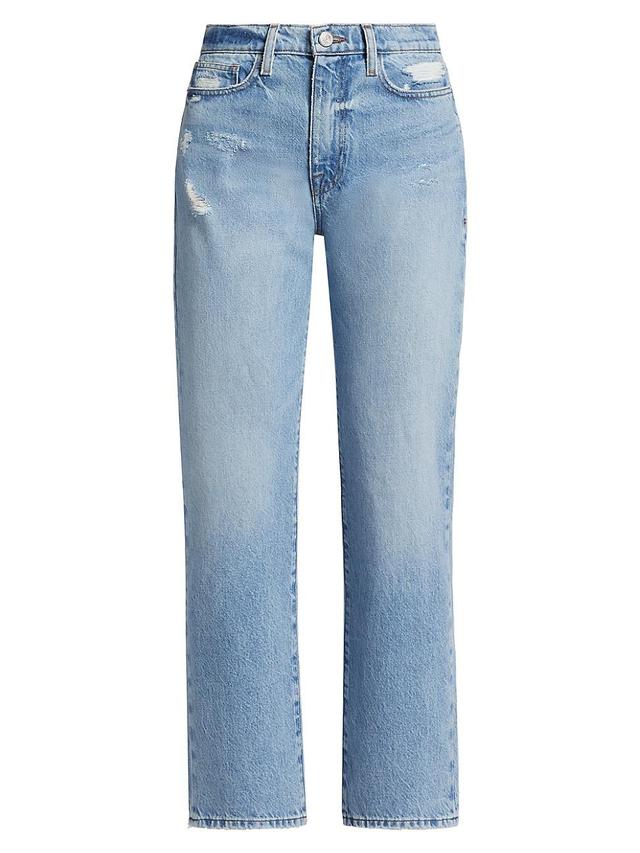 Womens Le Jane Mid-Rise Straight Ankle Jeans Product Image