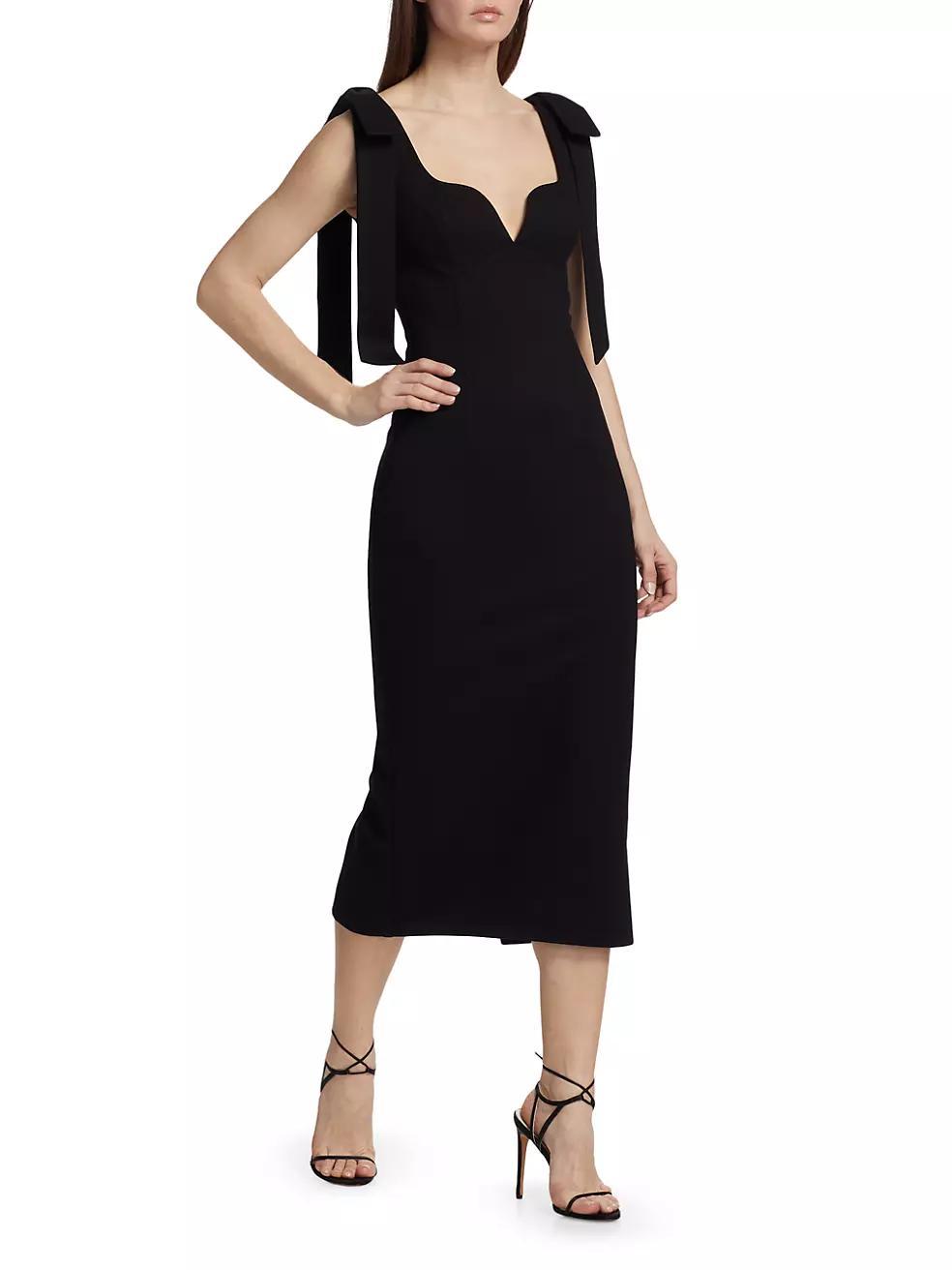 Influential Tie-Shoulder Midi-Dress Product Image