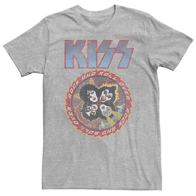 Big & Tall KISS Buzz Saw Rock and Roll Over Band Faces Tee, Mens Athletic Grey Product Image