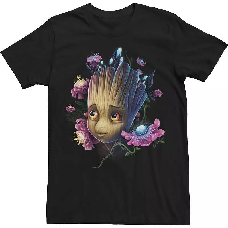 Big & Tall Marvel Guardians Of The Galaxy Groot Floral Portrait Tee, Mens Product Image