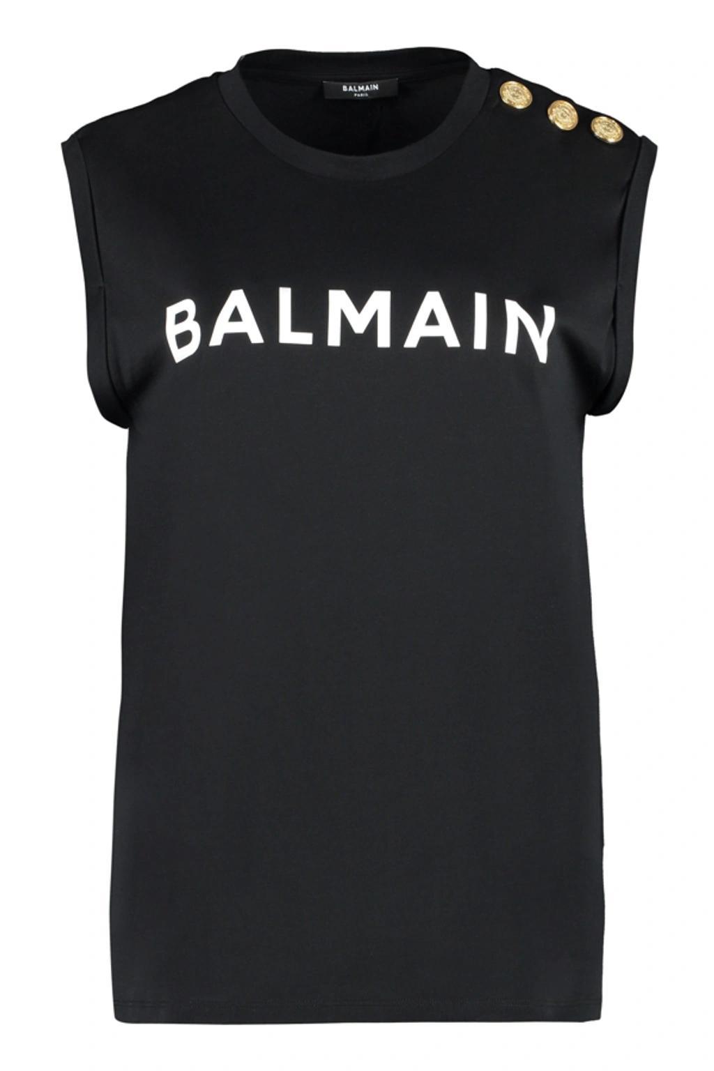 Logo-print Sleeveless Top In Black Product Image