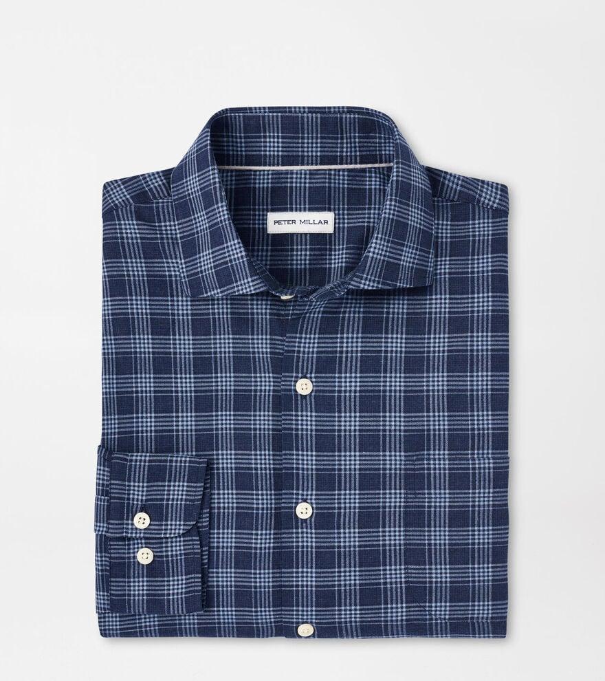 Peter Millar Mens Thompson Summer Soft Cotton Sport Shirt | Color: Galaxy | Size: S Product Image