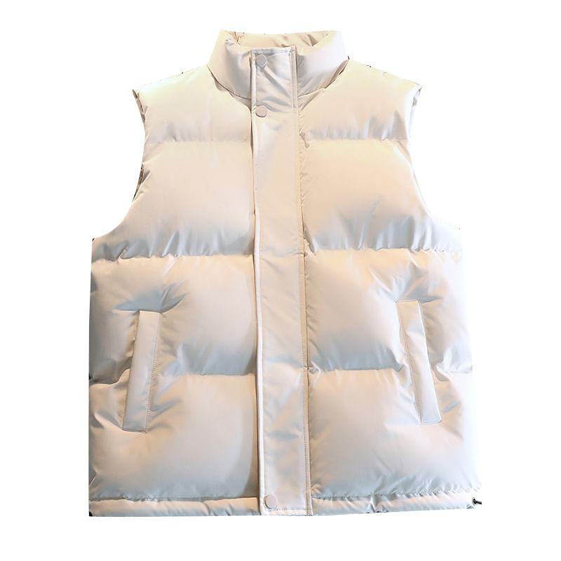 Plain Zip Puffer Vest Product Image