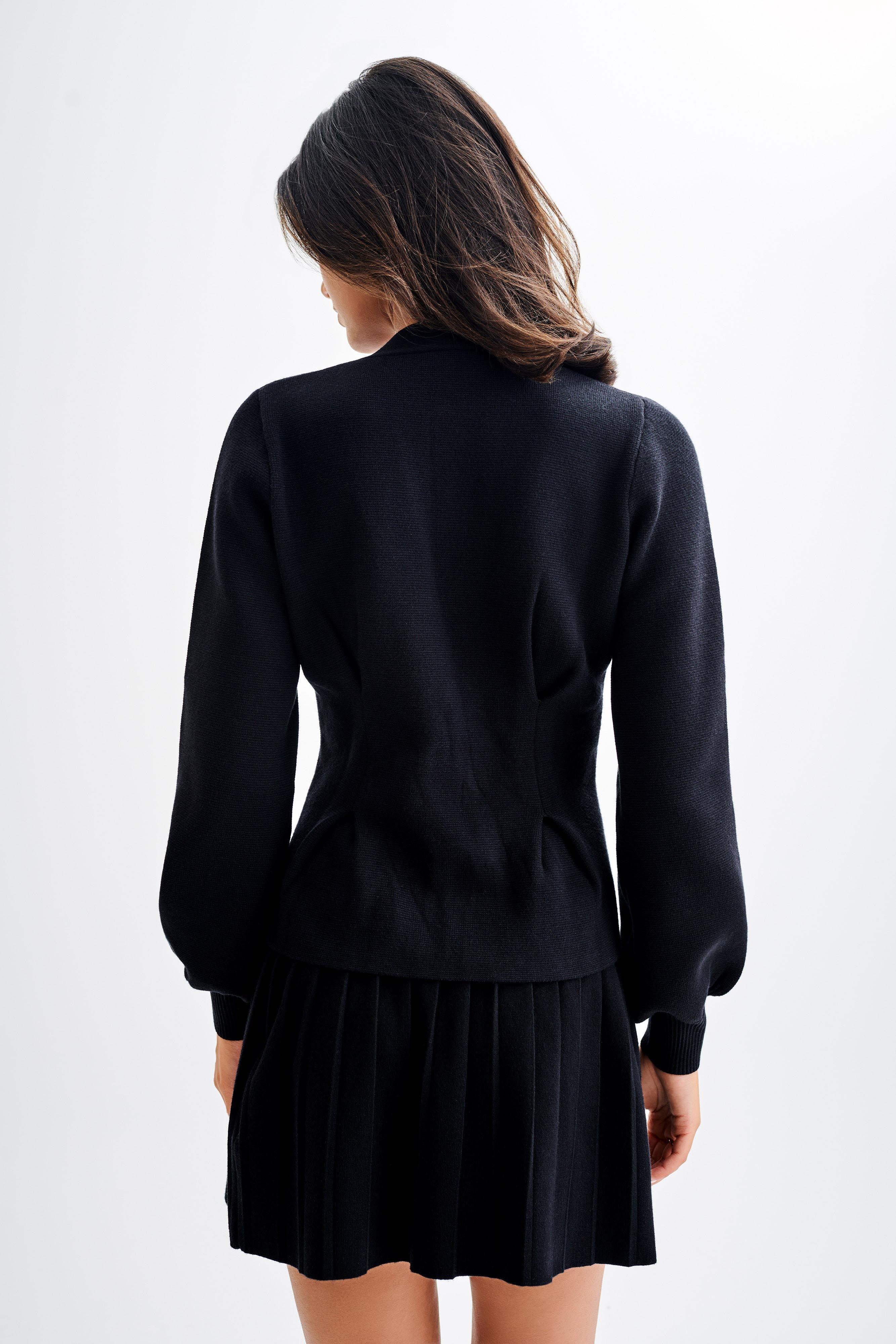 Beverly Knit Cinched Cardigan - Black Product Image