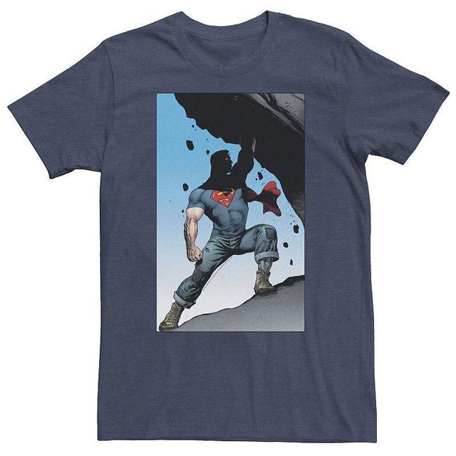 DC Comics Big & Tall DC Comics Superman Power Lift Comic Poster Tee, Men's, Size: 4XL, Med Blue - Size: 4XL Product Image