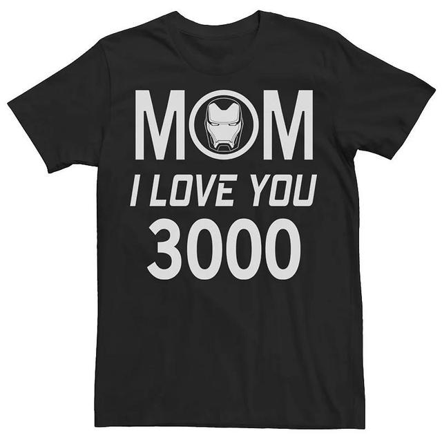 Mens Marvel Iron Man Mom I Love You 3000 Mothers Day Graphic Tee Product Image