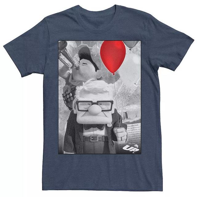 Disney / Pixars Up Mens Carl Russell Trumpet Red Balloon Graphic Tee Navy Grey Product Image