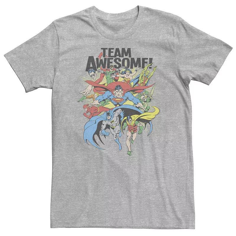 Big & Tall DC Comics Justice League Team Awesome Group Tee, Mens Athletic Grey Product Image