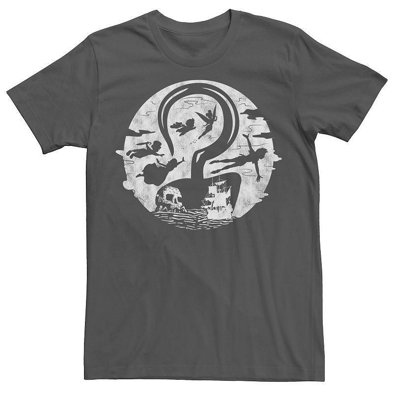 Disneys Peter Pan Hook Moon Mens Tee Grey Product Image