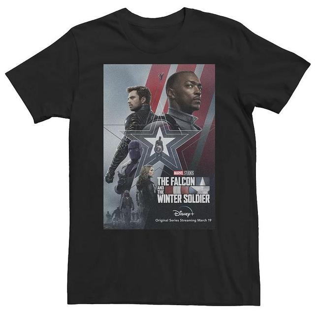 Big & Tall Marvel Falcon And The Winter Soldier Group Character Poster Tee, Mens Product Image